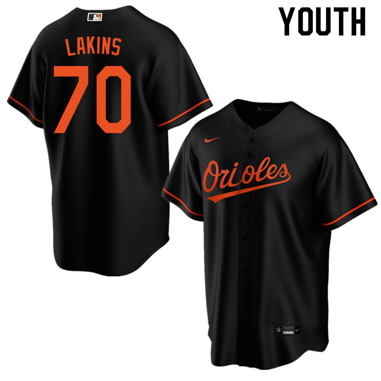 Nike Youth #70 Travis Lakins Baltimore Orioles Baseball Jerseys Sale-Black